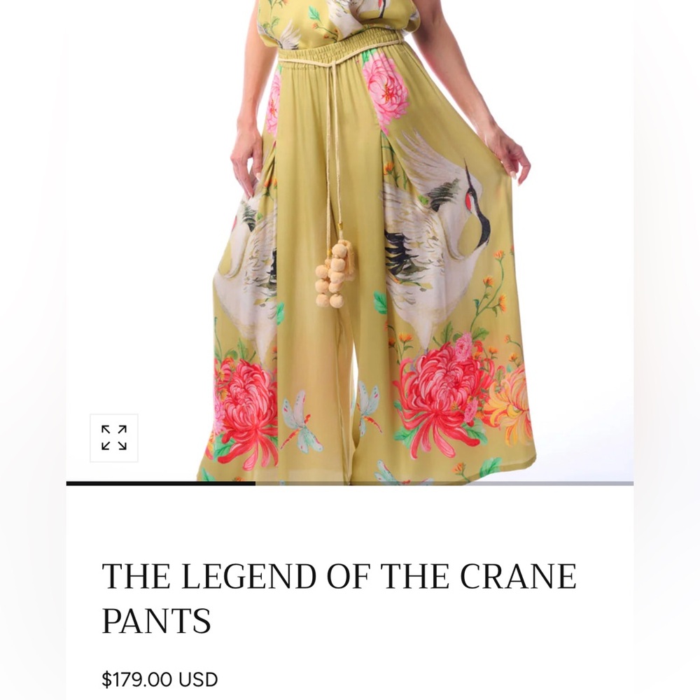 NWT Aratta Legend of the Crane Pants Sz Large